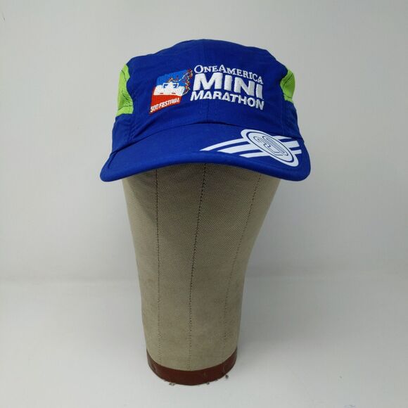 Indy 500 Festival One America Mini Marathon Blue Strapback Hat Embroidered Logo - Picture 2 of 10